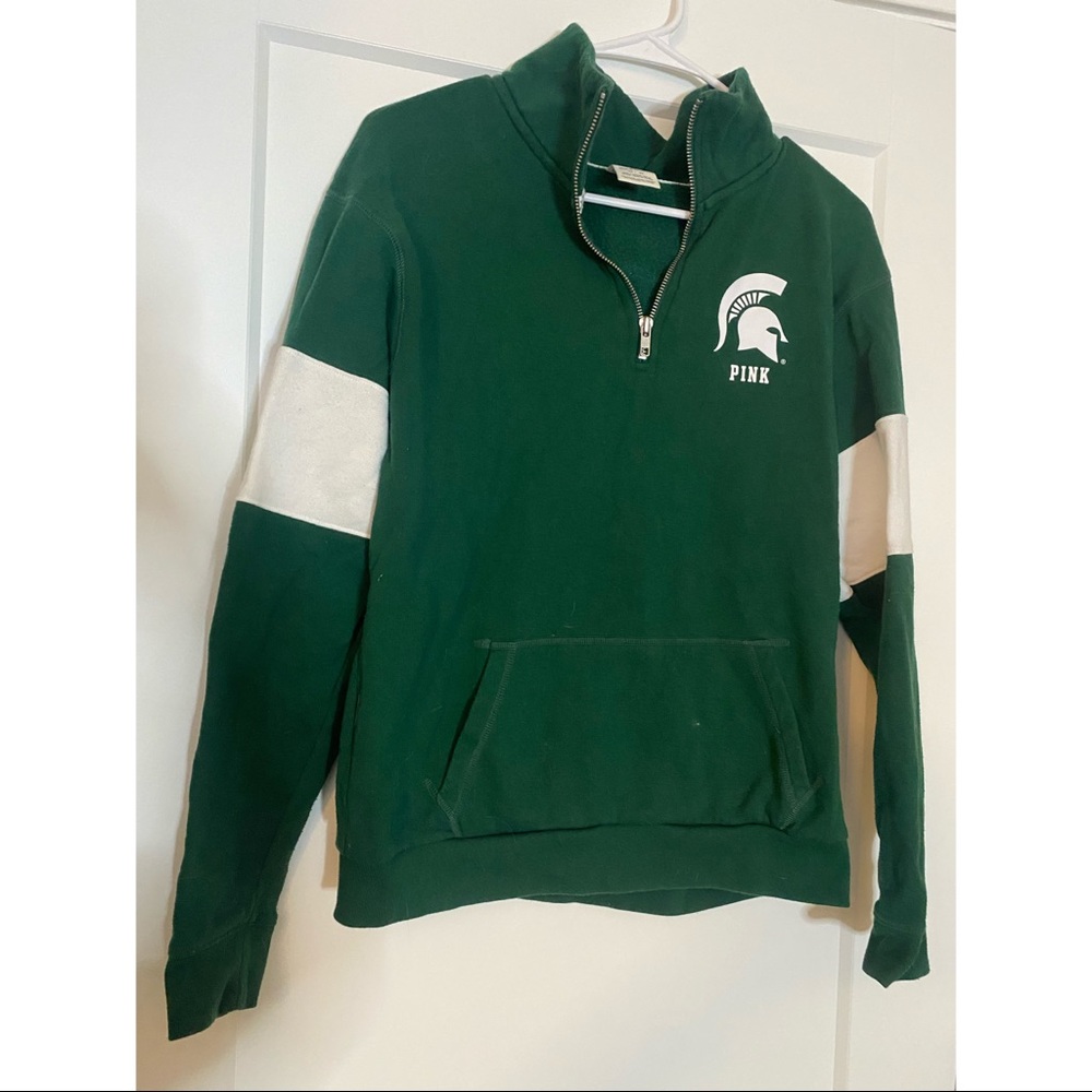 Michigan State Pink Quarter Zip Hoodie
